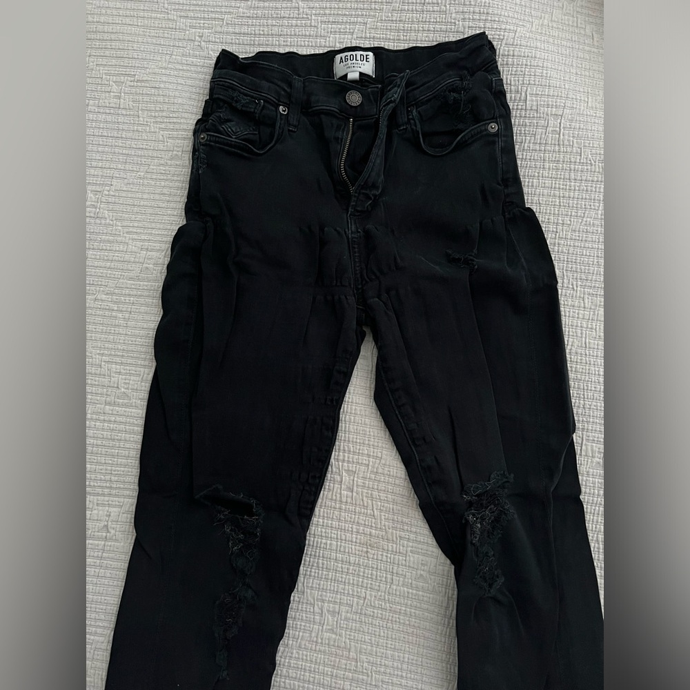 Agolde black skinny jeans